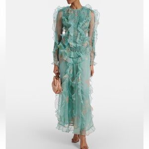 Zimmermann Illuminate floral ruffled silk organza gown